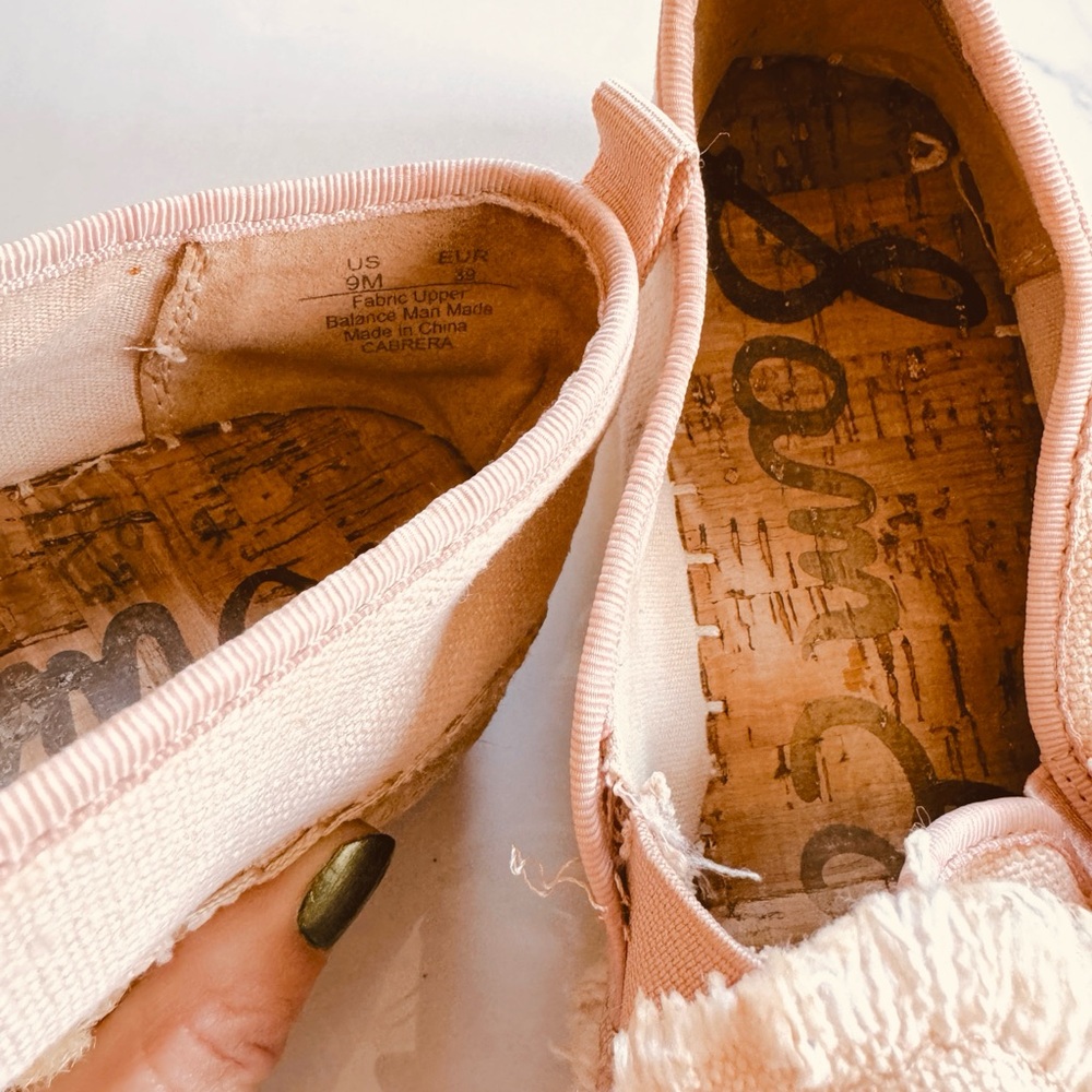 Sam Edelman Blush Bow Espadrille Flats Loafers - Picture 4 of 6